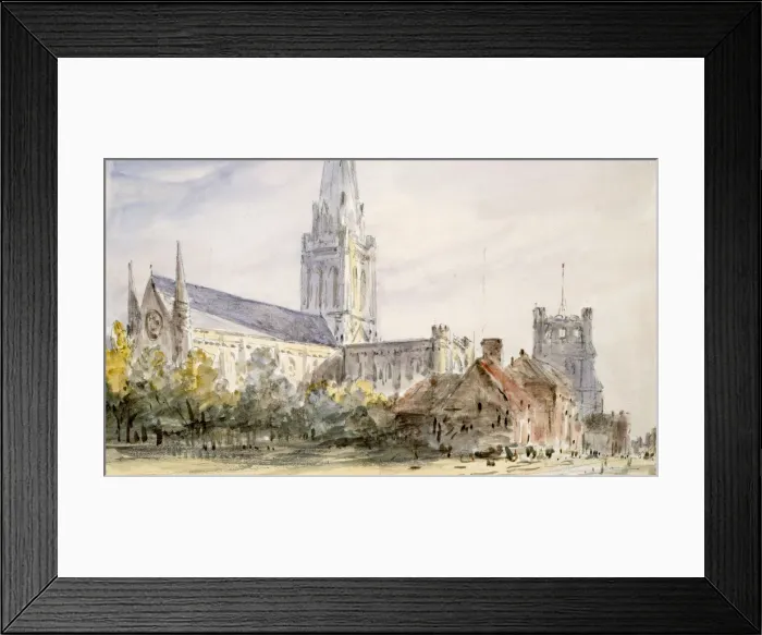 Framed Print : Chichester Cathedral, Sussex, c1796-1837. Artist: John Constable Framed Print : Chichester Cathedral, Sussex, c1796-1837. Artist: John Constable