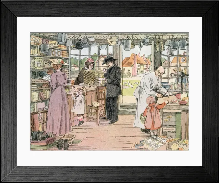 Framed Print : The General Store, 1899. From The Book of Shops, 1899. Artist: Francis Donkin Bedford Framed Print : The General Store, 1899. From The Book of Shops, 1899. Artist: Francis Donkin Bedford