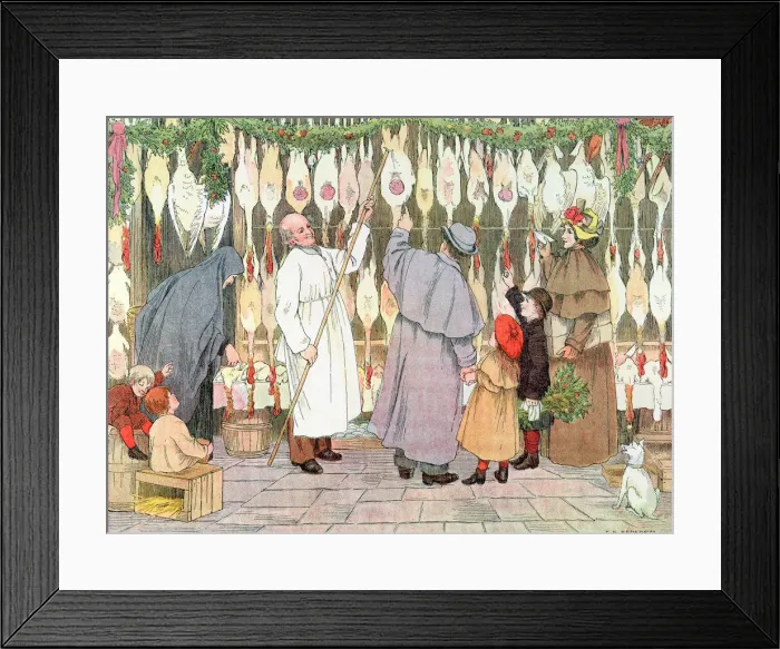 Framed Print : The Poulterer, 1899. From The Book of Shops, 1899. Artist: Francis Donkin Bedford Framed Print : The Poulterer, 1899. From The Book of Shops, 1899. Artist: Francis Donkin Bedford