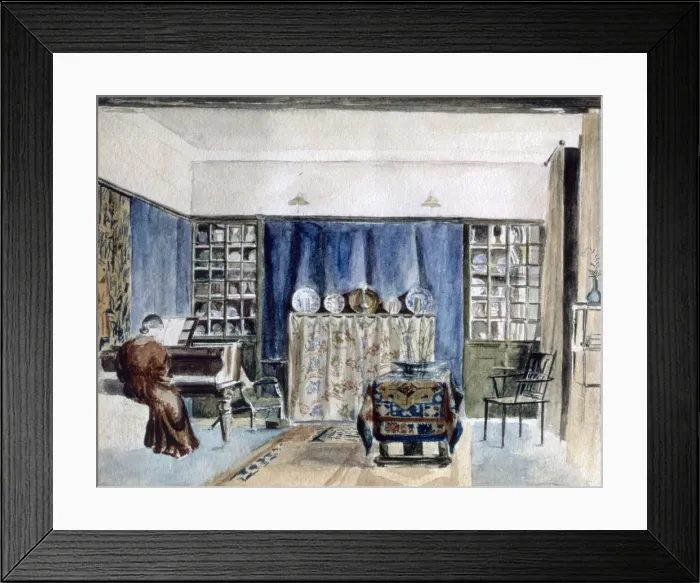 Framed Print : Interior of Kelmscott Manor, Oxfordshire, late 19th century. Artist: William Morris