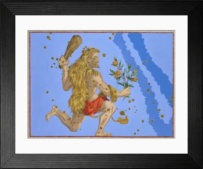 Framed Print : Constellation of Hercules, 1603. Artist: Alexander Mair Framed Print : Constellation of Hercules, 1603. Artist: Alexander Mair
