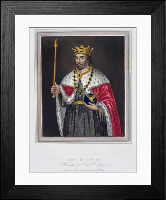 Framed Print : King Edward II, Founder of Oriel College, 19th century Framed Print : King Edward II, Founder of Oriel College, 19th century
