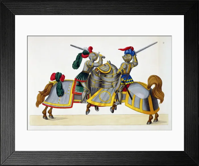 Framed Print : Two knights at a tournament, 1842. Artist: Friedrich Martin von Reibisch Framed Print : Two knights at a tournament, 1842. Artist: Friedrich Martin von Reibisch