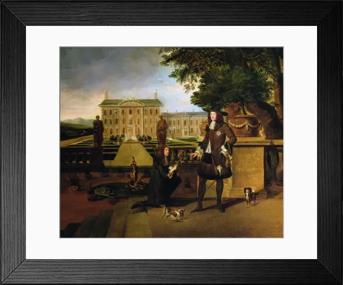 Framed Print : John Rose, the Kings Gardener, presenting Charles II with a pineapple, 17th century Framed Print : John Rose, the Kings Gardener, presenting Charles II with a pineapple, 17th century