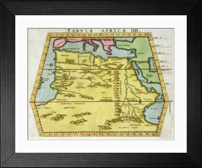 Framed Print : Map of North Africa, c1580s Framed Print : Map of North Africa, c1580s
