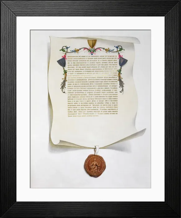 Framed Print : Facsimile edition of the Magna Carta, English charter, 1215 (1816) Framed Print : Facsimile edition of the Magna Carta, English charter, 1215 (1816)