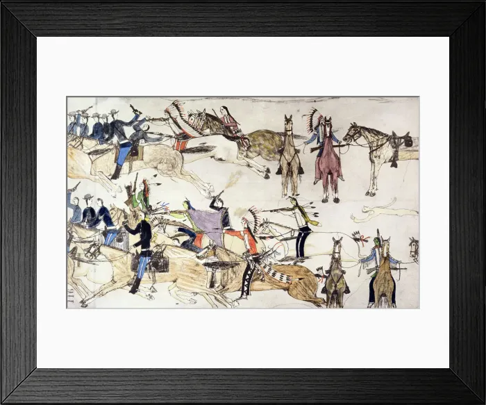 Framed Print : Battle of Little Bighorn, Montana, USA, 25-26 June 1876 (c1900) Framed Print : Battle of Little Bighorn, Montana, USA, 25-26 June 1876 (c1900)