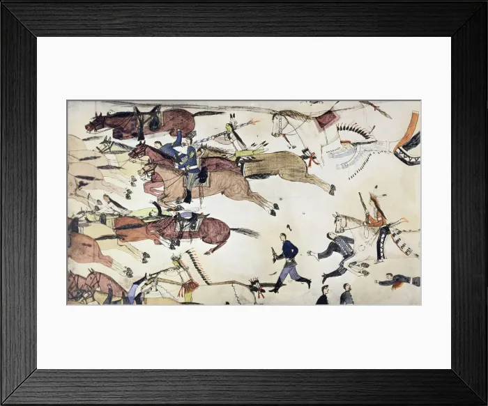 Framed Print : Battle of Little Bighorn, Montana, USA, 25-26 June 1876 (c1900) Framed Print : Battle of Little Bighorn, Montana, USA, 25-26 June 1876 (c1900)