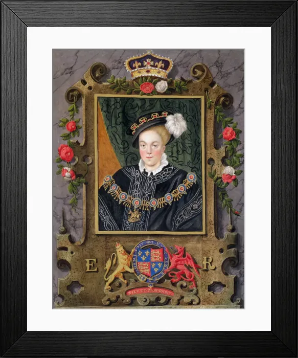 Framed Print : Edward VI, King of England, (1825). Artist: Sarah, Countess of Essex Framed Print : Edward VI, King of England, (1825). Artist: Sarah, Countess of Essex