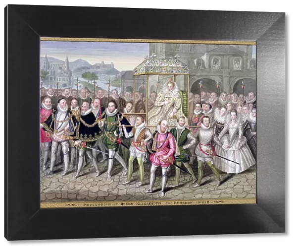 Queen Elizabeth I in procession with her courtiers, c1600-1603 (1825). Artist: Sarah