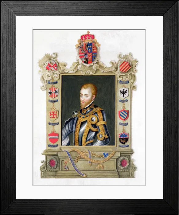 Framed Print : Philip II, King of Spain, 16th century (1825). Artist: Sarah, Countess of Essex