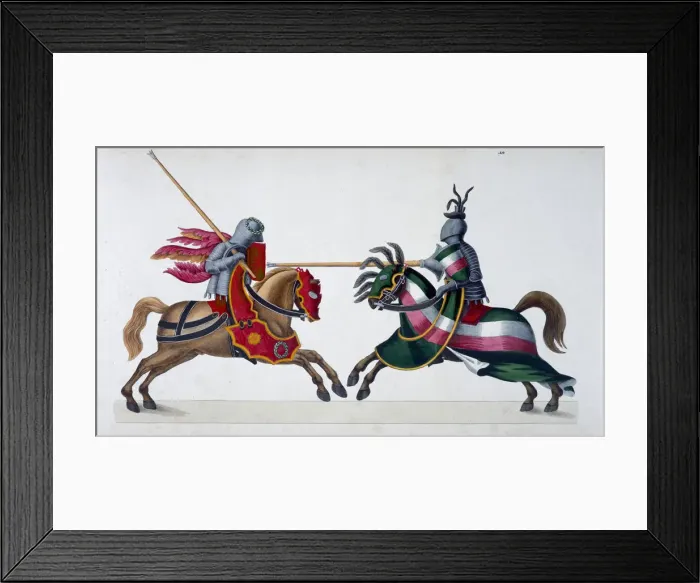 Framed Print : Two knights jousting at a tournament, 1842. Artist: Friedrich Martin von Reibisch Framed Print : Two knights jousting at a tournament, 1842. Artist: Friedrich Martin von Reibisch