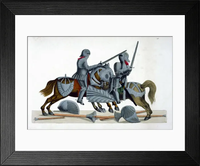 Framed Print : Two knights jousting at a tournament, 1842. Artist: Friedrich Martin von Reibisch Framed Print : Two knights jousting at a tournament, 1842. Artist: Friedrich Martin von Reibisch