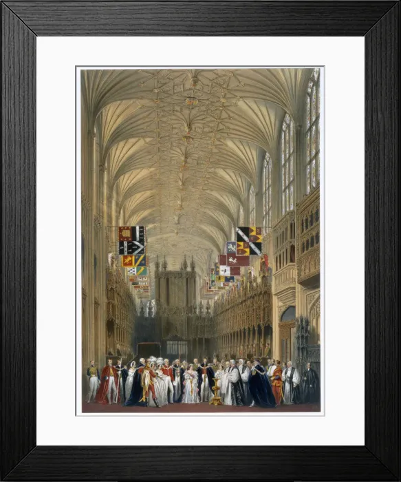 Framed Print : Queen Victoria and Prince Albert at a service in St Georges Chapel, Windsor Castle, 1838 Framed Print : Queen Victoria and Prince Albert at a service in St Georges Chapel, Windsor Castle, 1838