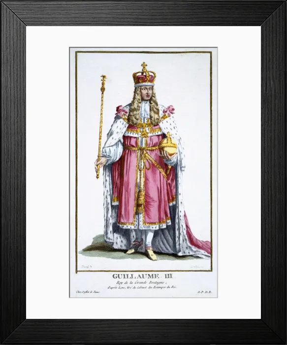 Framed Print : William III, King of Great Britain and Ireland, (1780). Artist: Pierre Duflos Framed Print : William III, King of Great Britain and Ireland, (1780). Artist: Pierre Duflos