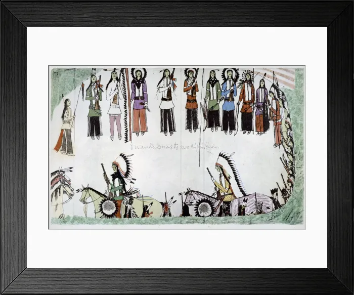 Framed Print : Smoothing the Place Dance, c1889-1913. Artist: Amos Bad Heart Buffalo Framed Print : Smoothing the Place Dance, c1889-1913. Artist: Amos Bad Heart Buffalo