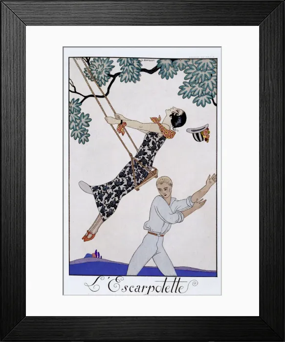 Framed Print : The Swing, 1920s. Artist: Georges Barbier Framed Print : The Swing, 1920s. Artist: Georges Barbier