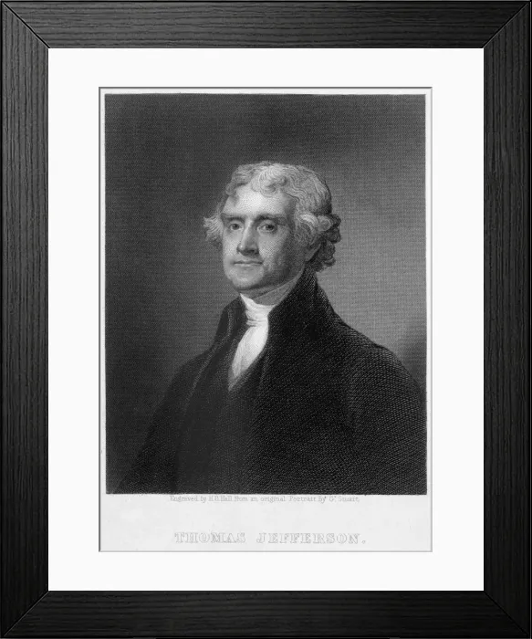 Framed Print : Thomas Jefferson, 3rd President of the United states of America, (19th century). Artist Framed Print : Thomas Jefferson, 3rd President of the United states of America, (19th century). Artist