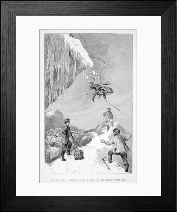 Framed Print : Mountaineering accident, 19th century Framed Print : Mountaineering accident, 19th century