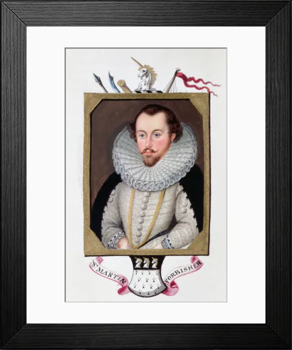 Framed Print : Sir Martin Frobisher, 16th century English navigator, (1825) Framed Print : Sir Martin Frobisher, 16th century English navigator, (1825)