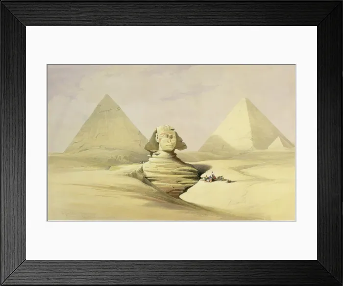 Framed Print : The Great Sphinx and the Pyramids of Giza, Egypt, c1845. Artist: David Roberts Framed Print : The Great Sphinx and the Pyramids of Giza, Egypt, c1845. Artist: David Roberts