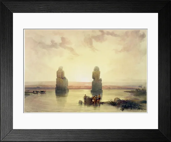 Framed Print : The Colossi of Memnon, at Thebes, during the Inundation, Egypt, c1845. Artist Framed Print : The Colossi of Memnon, at Thebes, during the Inundation, Egypt, c1845. Artist