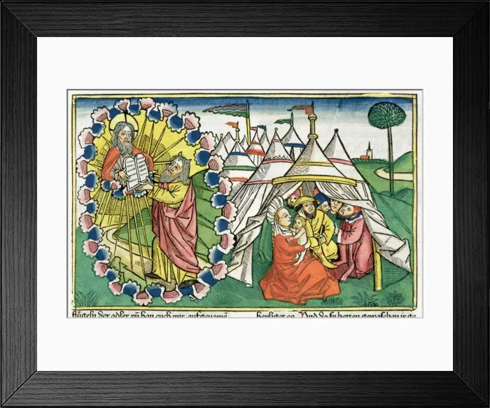 Framed Print : Exodus 20: 1-5: Moses receiving the Ten Commandments Framed Print : Exodus 20: 1-5: Moses receiving the Ten Commandments