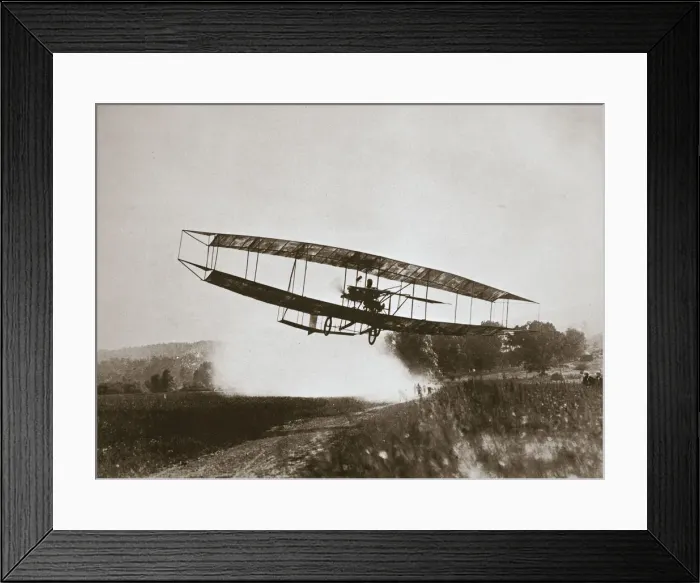 Framed Print : American aviator Glenn Curtiss making the first heavier-than-air flight in his June Bug, 1908 Framed Print : American aviator Glenn Curtiss making the first heavier-than-air flight in his June Bug, 1908
