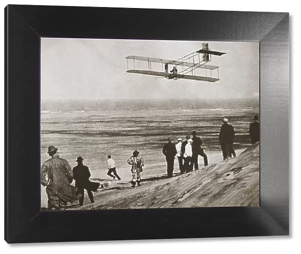 The Wright Brothers testing an early plane at Kitty Hawk, North Carolina, USA, c1903