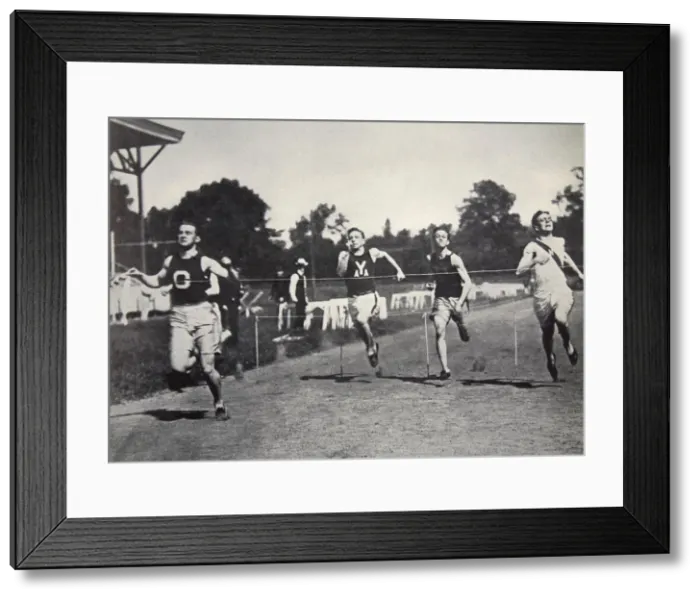 Framed Print : Arthur Duffey, American athlete, running a race, 1902. Artist: Edwin Levick Framed Print : Arthur Duffey, American athlete, running a race, 1902. Artist: Edwin Levick