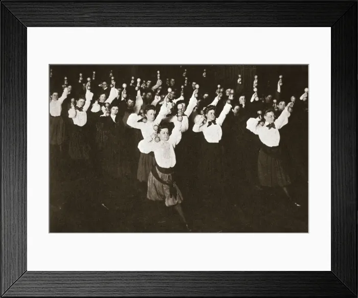 Framed Print : YWCA members exercising, 1910s Framed Print : YWCA members exercising, 1910s