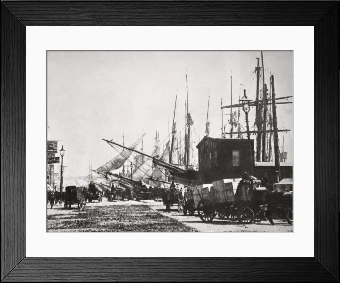 Framed Print : West Street, New York City, USA, 1870s Framed Print : West Street, New York City, USA, 1870s
