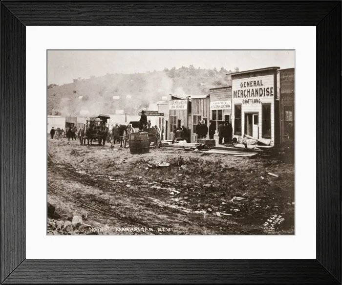 Framed Print : Main Street, Manhattan, Nevada, early 1900s Framed Print : Main Street, Manhattan, Nevada, early 1900s