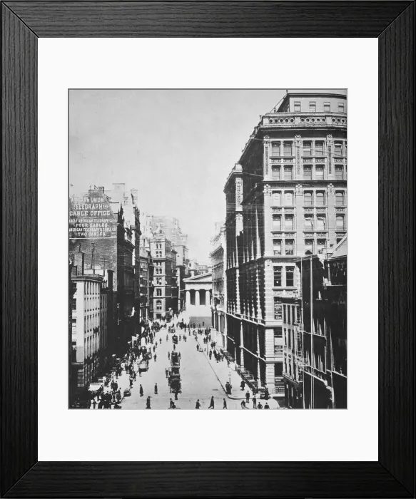 Framed Print : Broad Street, looking towards Wall Street, New York City, USA, 1893 Framed Print : Broad Street, looking towards Wall Street, New York City, USA, 1893