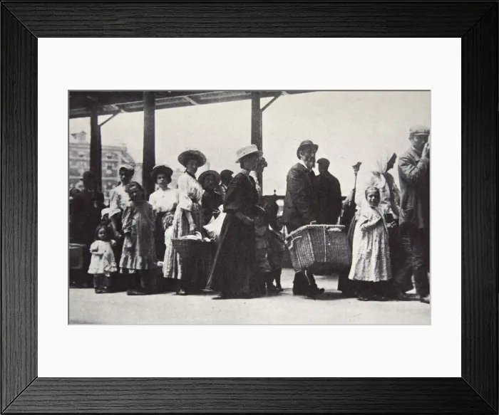 Framed Print : Immigrants arriving at Ellis Island, New York City, USA, c1905 Framed Print : Immigrants arriving at Ellis Island, New York City, USA, c1905
