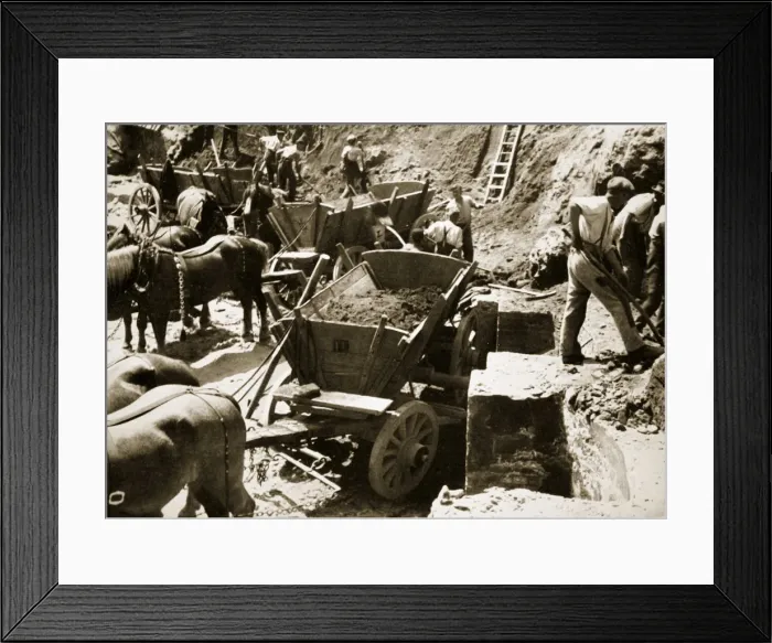 Framed Print : New road under construction, Germany, 1936 Framed Print : New road under construction, Germany, 1936