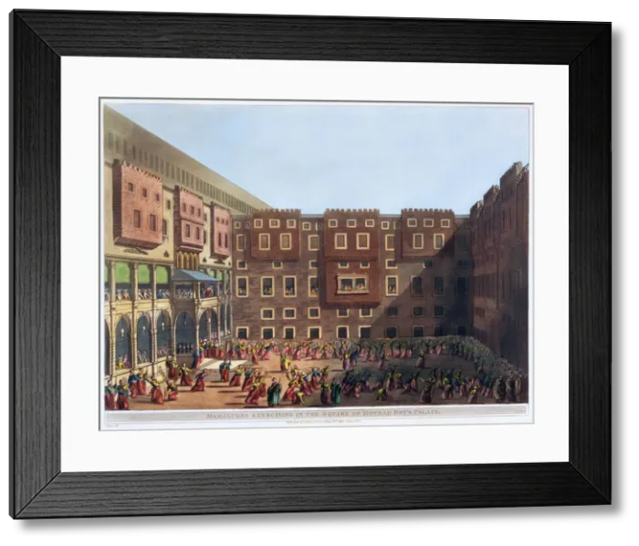 Framed Print : Mamelukes Exercising in the Square of Mourad Beys Palace, Cairo, Egypt, 1802 Framed Print : Mamelukes Exercising in the Square of Mourad Beys Palace, Cairo, Egypt, 1802