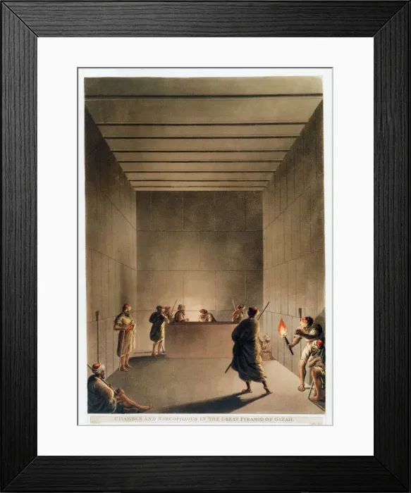 Framed Print : Chamber and Sarcophagus in the Great Pyramid of Giza, Egypt, 1802 Framed Print : Chamber and Sarcophagus in the Great Pyramid of Giza, Egypt, 1802