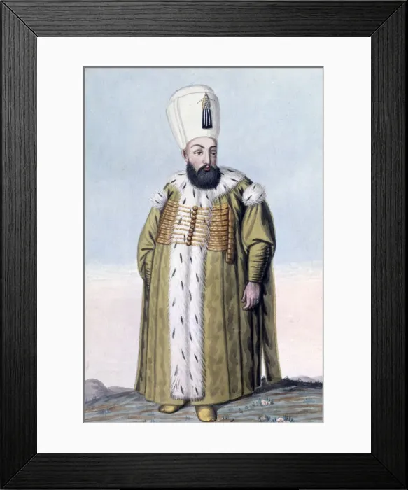 Framed Print : Murad III, Ottoman Emperor, (1808). Artist: John Young Framed Print : Murad III, Ottoman Emperor, (1808). Artist: John Young