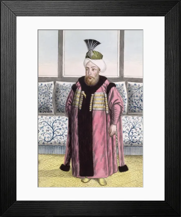 Framed Print : Mustafa II, Ottoman Emperor, (1808). Artist: John Young Framed Print : Mustafa II, Ottoman Emperor, (1808). Artist: John Young