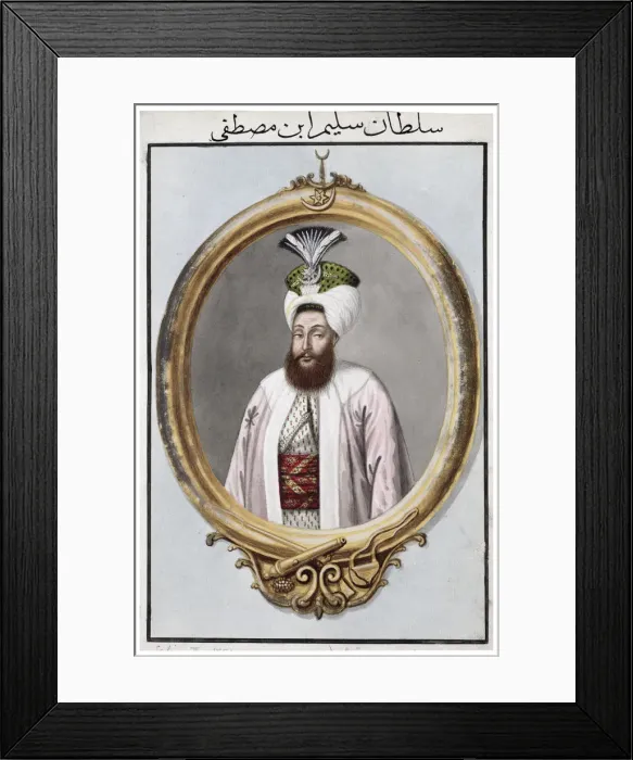 Framed Print : Selim III, Ottoman Emperor, (1808). Artist: John Young Framed Print : Selim III, Ottoman Emperor, (1808). Artist: John Young