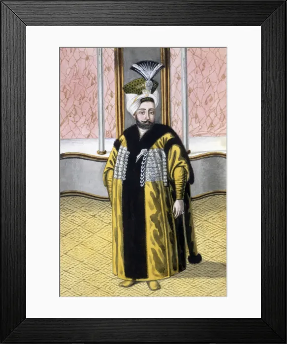 Framed Print : Mustafa IV, Ottoman Emperor, 1808. Artist: John Young Framed Print : Mustafa IV, Ottoman Emperor, 1808. Artist: John Young