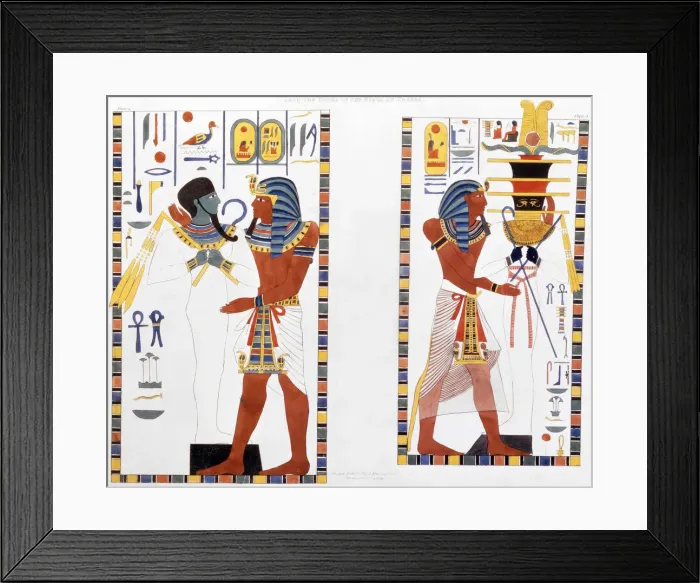 Framed Print : Two murals from the tombs of the Kings of Thebes, discovered by G Belzoni, 1820-1822 Framed Print : Two murals from the tombs of the Kings of Thebes, discovered by G Belzoni, 1820-1822