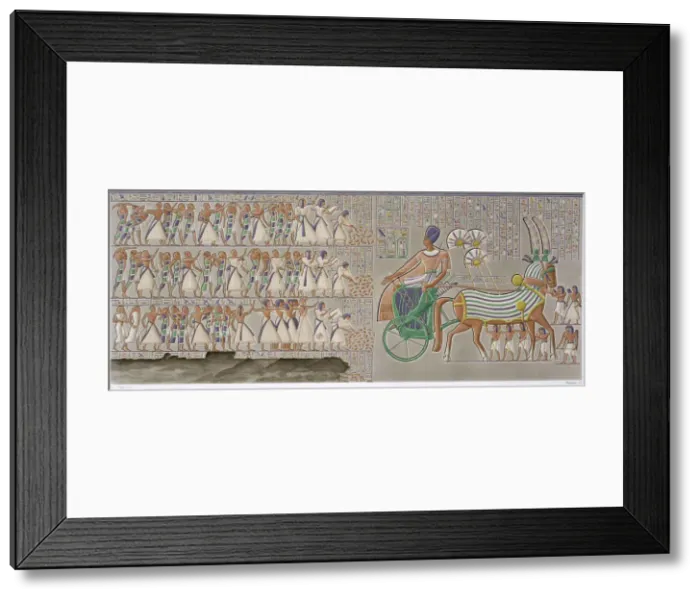 Framed Print : Ancient Egyptian coloured bas reliefs, 1822. Artist: Antoine Phelippeaux Framed Print : Ancient Egyptian coloured bas reliefs, 1822. Artist: Antoine Phelippeaux