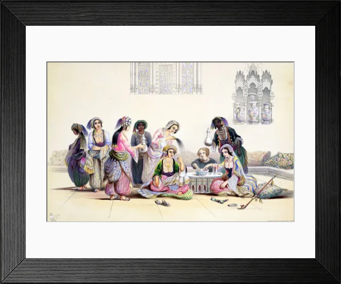 Framed Print : Interior of a harem, Cairo, Egypt, mid 19th century. Artist: A Margaretta Burr Framed Print : Interior of a harem, Cairo, Egypt, mid 19th century. Artist: A Margaretta Burr