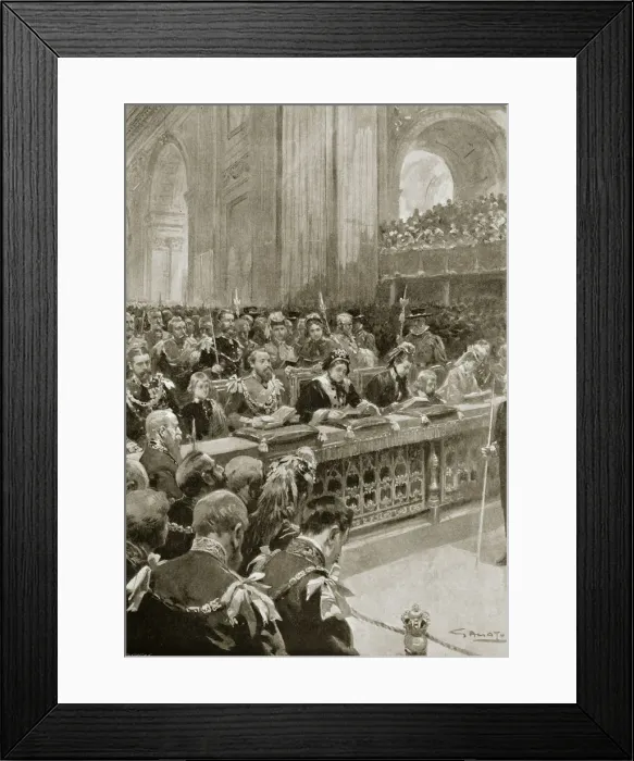Framed Print : Thanksgiving service for the recovery of the Prince of Wales, 27 February 1872 (1901) Framed Print : Thanksgiving service for the recovery of the Prince of Wales, 27 February 1872 (1901)