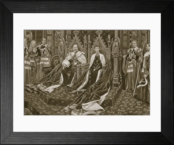 Framed Print : King Edward VII at the opening of his first Parliament, London, 14 February, 1901 Framed Print : King Edward VII at the opening of his first Parliament, London, 14 February, 1901