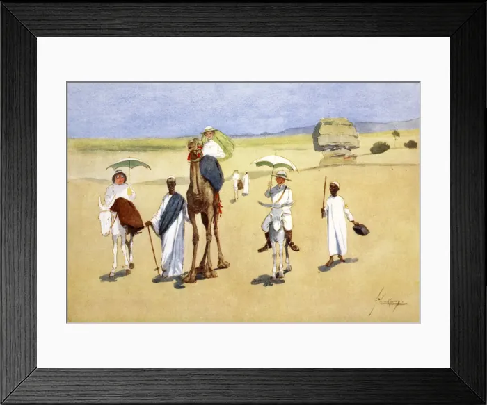 Framed Print : Round the Pyramids, 1908. Artist: Lance Thackeray Framed Print : Round the Pyramids, 1908. Artist: Lance Thackeray