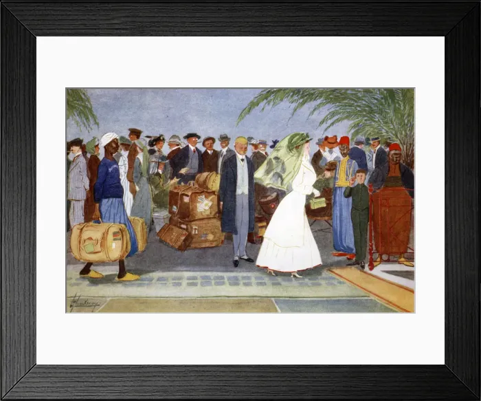 Framed Print : Globe Trotters, 1908. Artist: Lance Thackeray Framed Print : Globe Trotters, 1908. Artist: Lance Thackeray