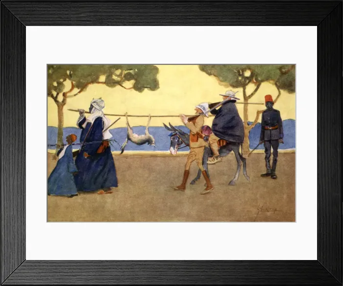 Framed Print : Big Game Hunters, 1908. Artist: Lance Thackeray Framed Print : Big Game Hunters, 1908. Artist: Lance Thackeray